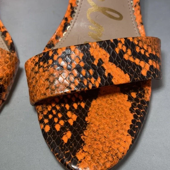 Sam Edelman Yaro Python-Embossed Leather Block-Heel Sandals size 8 - Picture 4 of 6